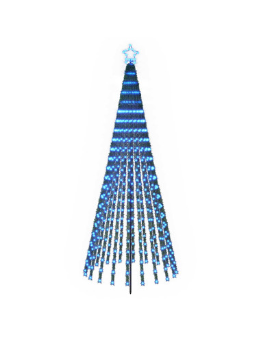 Albero di Natale LED 250 cm 475 LED Blu Acciaio Nero