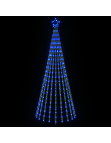 Albero di Natale LED 250 cm 475 LED Blu Acciaio Nero