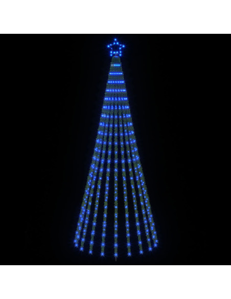 Albero di Natale LED 250 cm 475 LED Blu Acciaio Nero