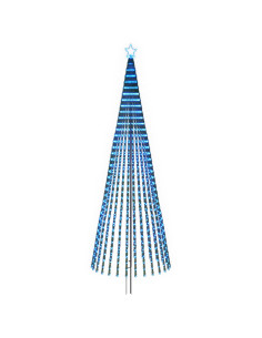 Albero di Natale LED 400 cm 1028 LED Blu Acciaio Nero 2
