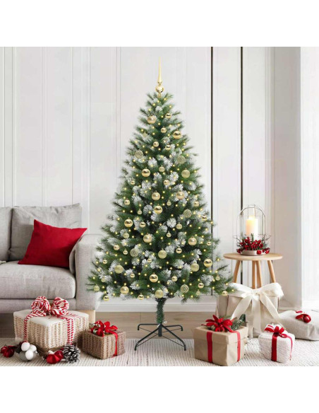Albero di Natale artificiale a cerniera con neve fioccata