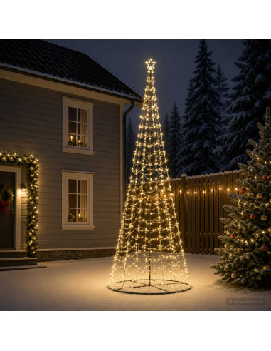Albero di Natale LED a spirale con base EKENAS 400 cm 588 LED