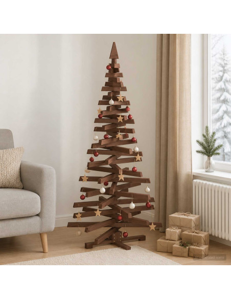 Albero di Natale in legno KOTKA 180 cm Legno Massello di Pino