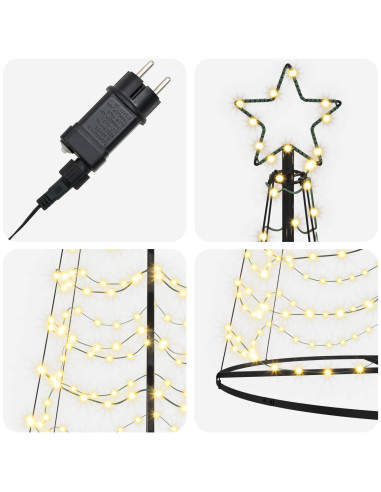 Albero di Natale LED a spirale con base EKENAS 400 cm 588 LED