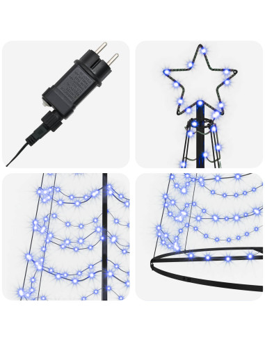 Albero di Natale LED a spirale con base EKENAS 400 cm 588 LED