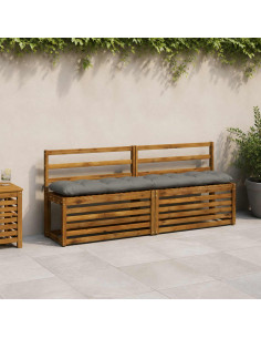 Cuscino per panchina VIANEN 100% Poliestere Grigio