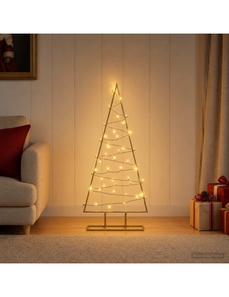 Albero di Natale in metallo con LED KUOPIO 90 cm Bianco caldo