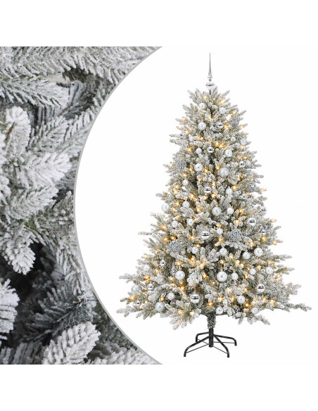 Albero di Natale artificiale con palline 210 cm 300 LED