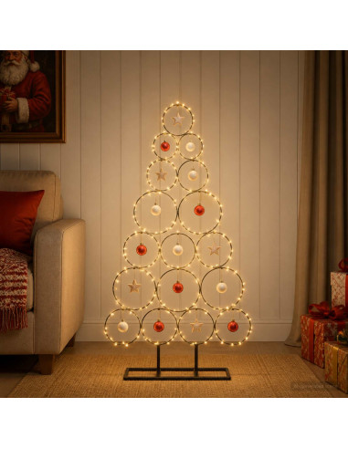 Albero di Natale in metallo con supporto KUOPIO 90 cm Acciaio