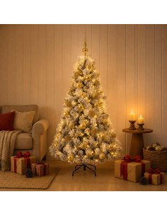 Albero di Natale artificiale con palline 120 cm 150 LED
