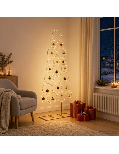 Albero di Natale in metallo con supporto KUOPIO 125 cm Acciaio
