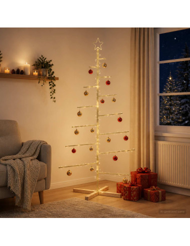 Albero di Natale in metallo con supporto KUOPIO 180 cm Acciaio