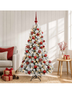 Albero di Natale artificiale con palline 120 cm 150 LED