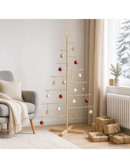 Albero di Natale in metallo con supporto KUOPIO 150 cm Acciaio