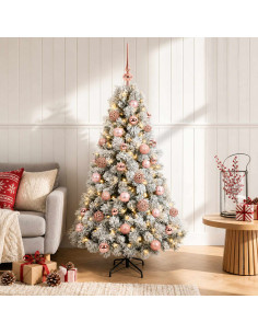 Albero di Natale artificiale con palline 120 cm 150 LED