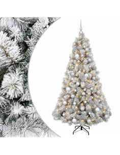 Albero di Natale artificiale con palline 210 cm 300 LED
