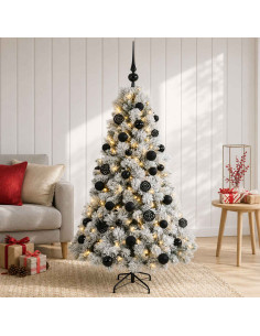 Albero di Natale artificiale con palline 120 cm 150 LED
