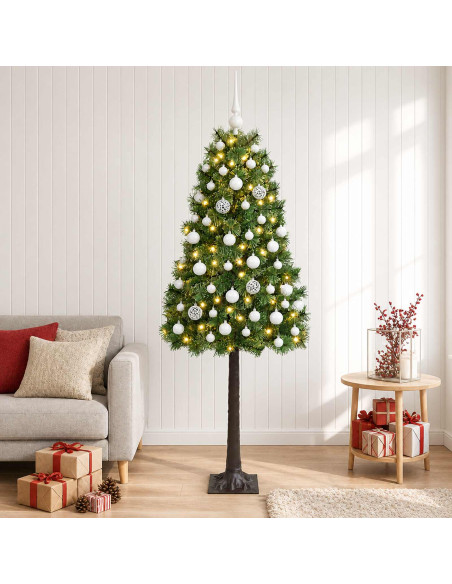 Albero di Natale artificiale con rami snodati e palline 150 cm