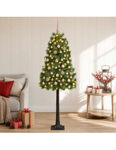 Albero di Natale artificiale con rami snodati e palline 150 cm