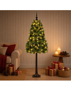 Albero di Natale artificiale con rami snodati e palline 150 cm