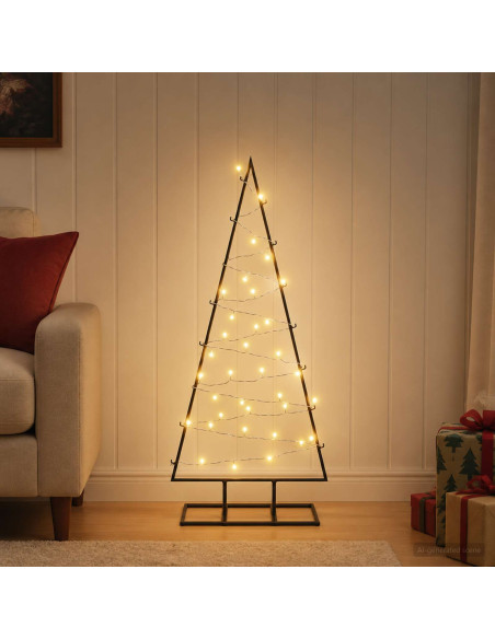Albero di Natale in metallo con LED KUOPIO 90 cm Bianco caldo