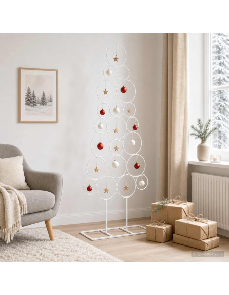 Albero di Natale in metallo con supporto KUOPIO 125 cm Acciaio