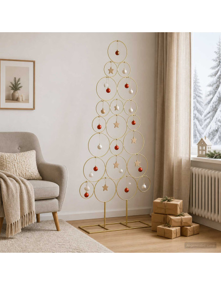 Albero di Natale in metallo con supporto KUOPIO 125 cm Acciaio