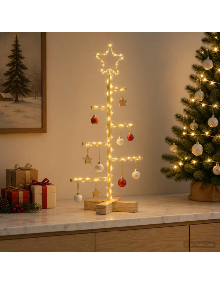 Albero di Natale in metallo con supporto KUOPIO 60 cm Acciaio
