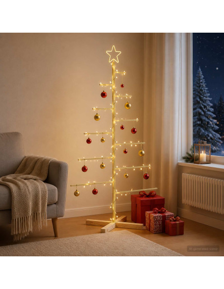 Albero di Natale in metallo con supporto KUOPIO 150 cm Acciaio