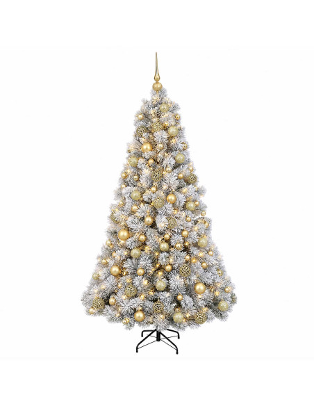 Albero di Natale artificiale con palline 210 cm 300 LED