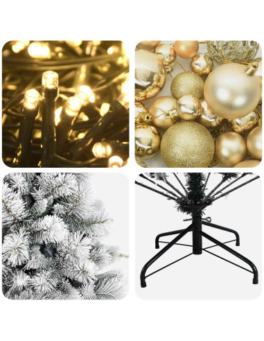 Albero di Natale artificiale con palline 210 cm 300 LED