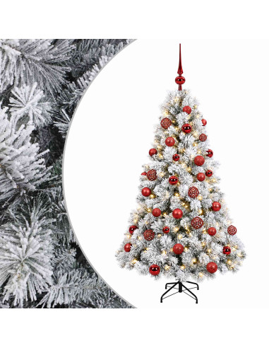 Albero di Natale artificiale con palline 120 cm 150 LED