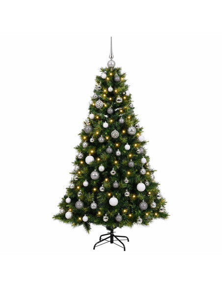Albero di Natale artificiale con palline 210 cm 300 LED