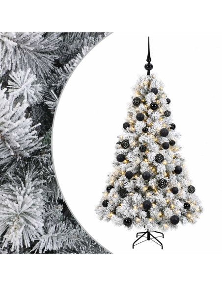 Albero di Natale artificiale con palline 120 cm 150 LED