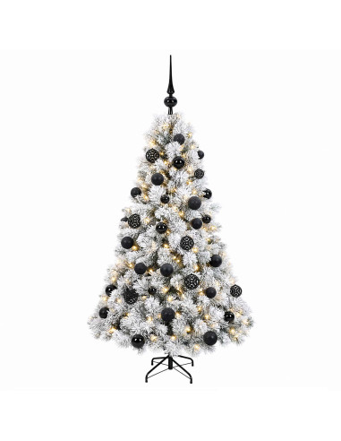 Albero di Natale artificiale con palline 120 cm 150 LED