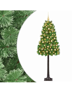 Albero di Natale artificiale con rami snodati e palline 150 cm 2