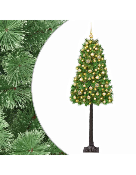 Albero di Natale artificiale con rami snodati e palline 150 cm