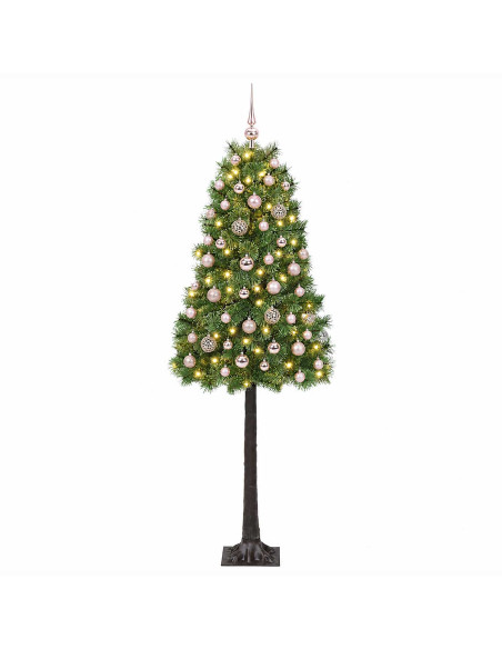 Albero di Natale artificiale con rami snodati e palline 150 cm