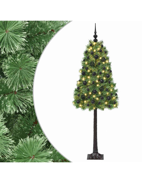 Albero di Natale artificiale con rami snodati e palline 150 cm