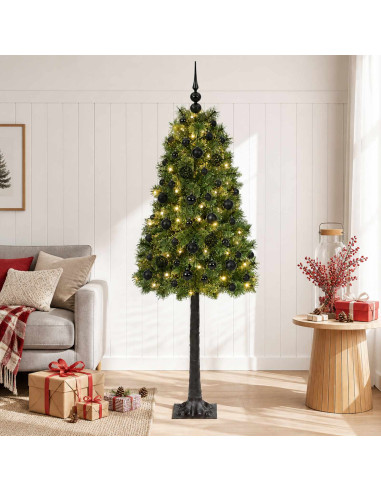 Albero di Natale artificiale con rami snodati e palline 150 cm