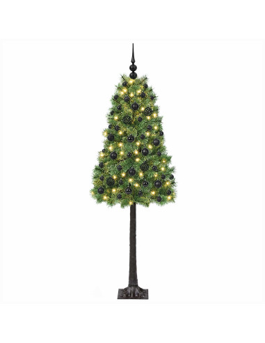 Albero di Natale artificiale con rami snodati e palline 150 cm
