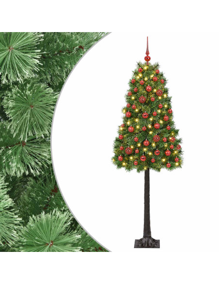 Albero di Natale artificiale con rami snodati e palline 150 cm