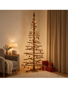 Albero di Natale in legno KOTKA 240 cm Legno Massello di Pino
