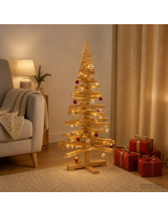 Albero di Natale in legno KOTKA 90 cm Legno Massello di Pino