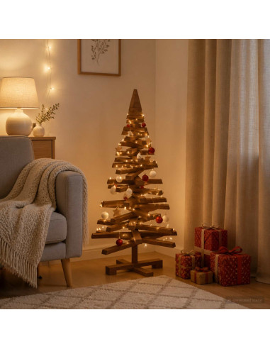 Albero di Natale in legno KOTKA 90 cm Legno Massello di Pino