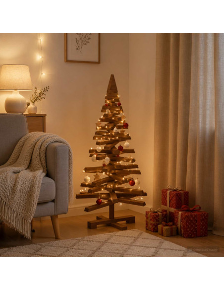 Albero di Natale in legno KOTKA 90 cm Legno Massello di Pino