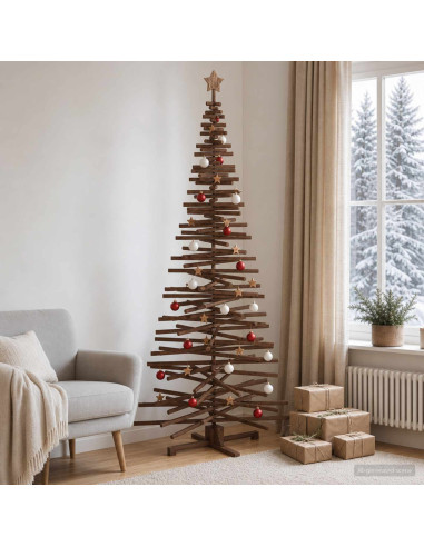 Albero di Natale in legno KOTKA 240 cm Legno Massello di Pino