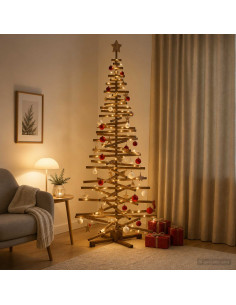 Albero di Natale in legno KOTKA 210 cm Legno Massello di Pino