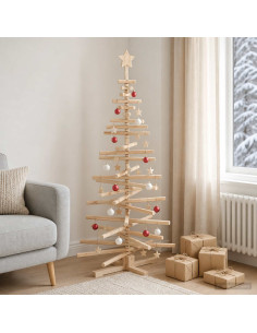 Albero di Natale in legno KOTKA 150 cm Legno Massello di Pino