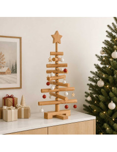 Albero di Natale in legno KOTKA 60 cm Legno Massello di Pino